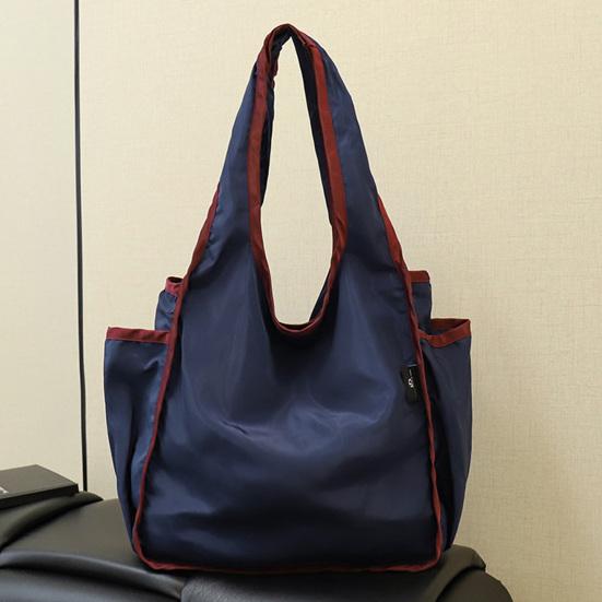 Handbag Foldable Large Capacity Tote Bag Washable Reusable Shopping Bag Casual Style Shoulder Bag for Household