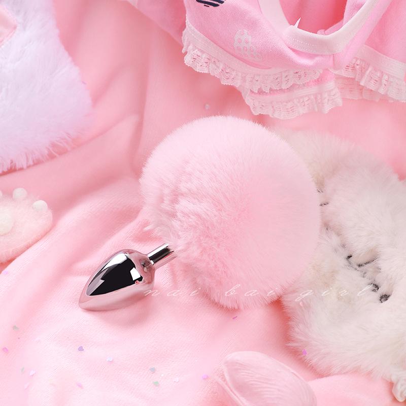 Beginner Mini Rabbit Tail Anal Plug for Women - Small Size Erotic Toy