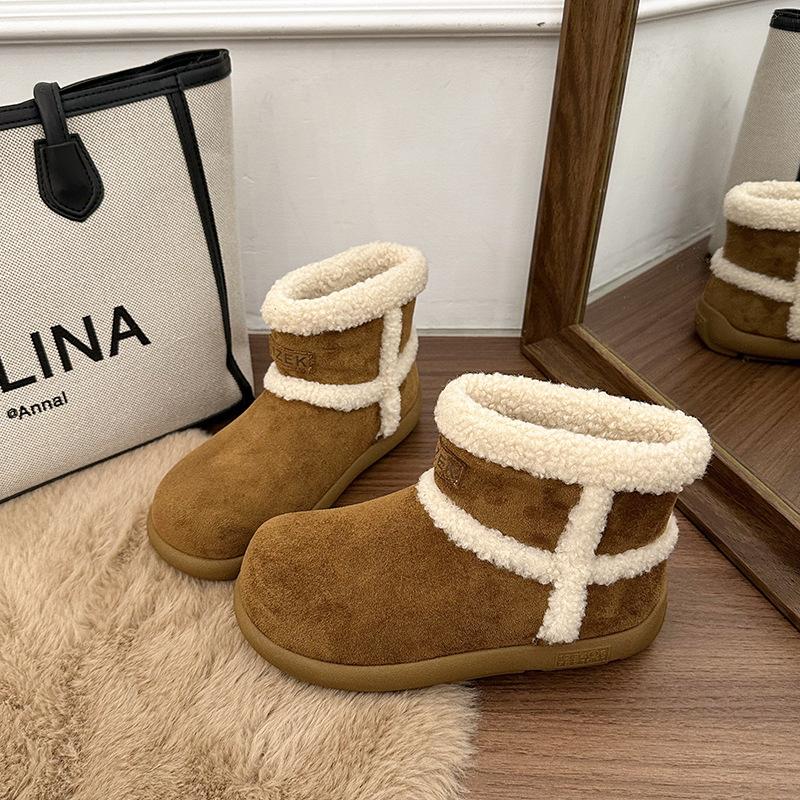 Retro Thick-soled Women's Snow Boots Women's Autumn and Winter Fashion Velvet Thickened Short Boots Non-slip and Warm Casual Cotton Shoes