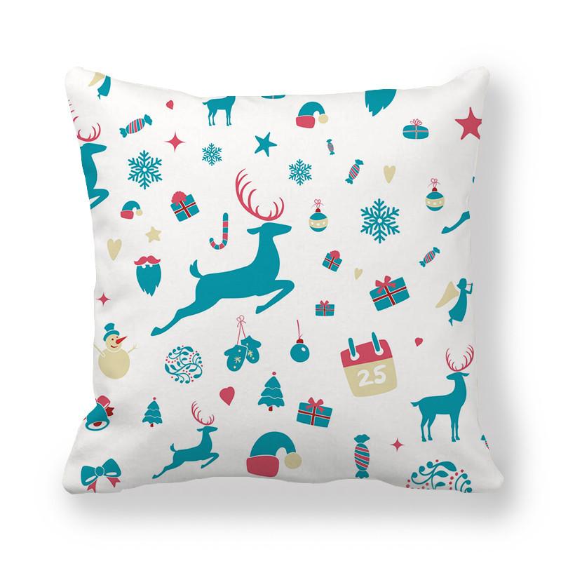 Creative And Unique Christmas Deer Digital Printing Short Plush Pillow Covers For Car Sofa Office Cushion Cover Home Goods