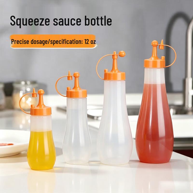 Japanese Style Squeeze Condiment Bottles - 12oz, 10 Pack