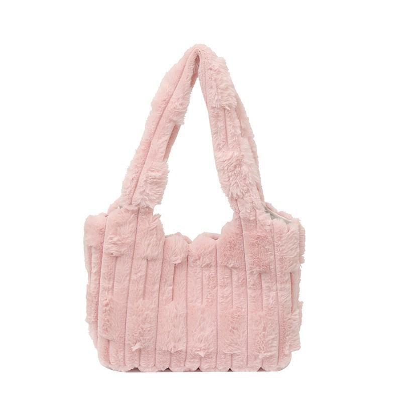 Korean Style Lazy Plush Bag Cute Fluffy Women's 2025 New Handbag Casual One-shoulder Tote