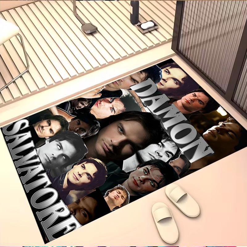 Damon Salvatore Print Rug, Washable Floor Carpet, For Entryway Dorm Laundry Room Office Study, Home Decor Birthday Christmas Gift