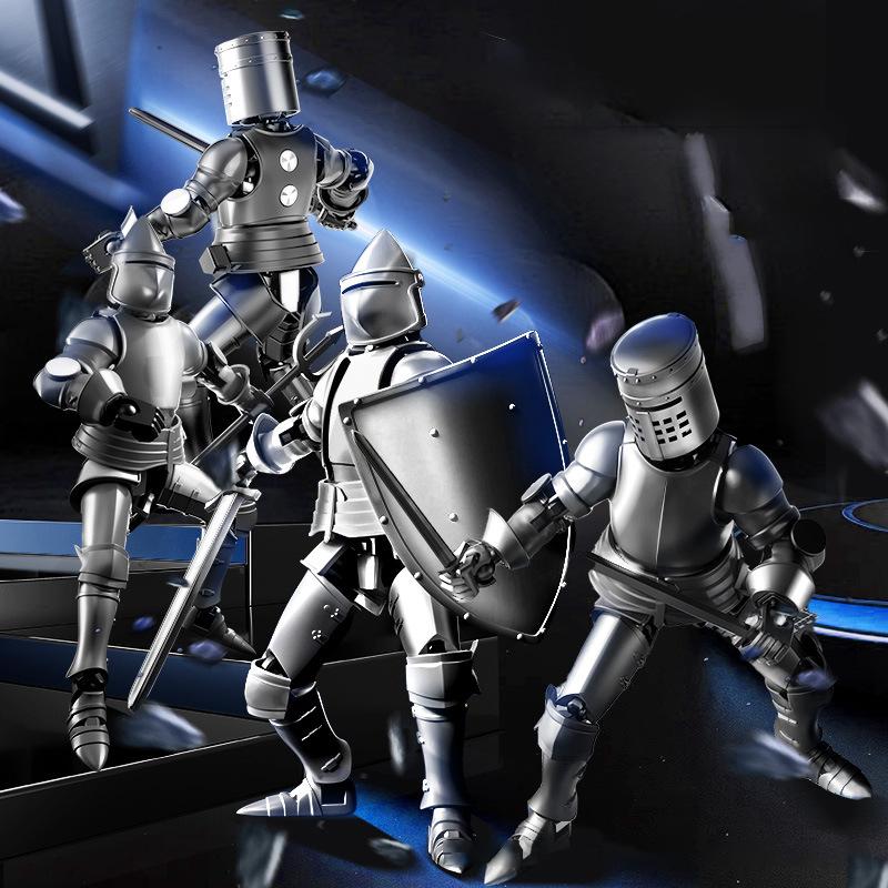 Knight Action Figures Paladin 13 Jointed Movable Shapeshift Robot 3D Printed Mannequin Character Assembl Toys Kids Gifts