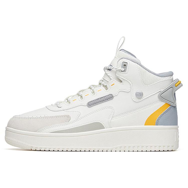 

New Anta Slip Resistant Coverage Abrasion Resistant High Top Skateboard Shoes Men s White Gray 112148013R-4 40