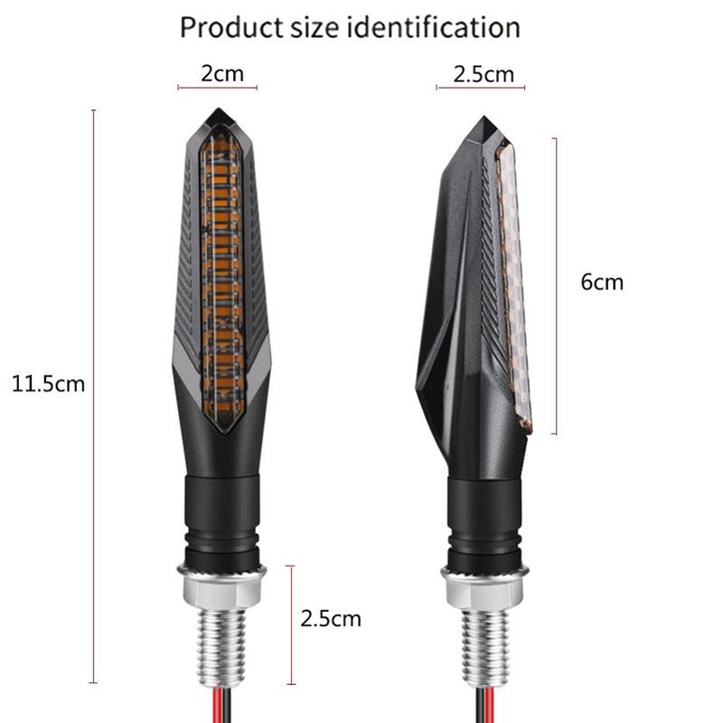 2pcs 12 LED Flowing Motorcycle Turn Signal Light Bendable Flashing Motorbike Indicator Blinker Moto Tail Signal Lamp For Harley