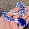 Blue Topaz Gemstone Handmade 925 Sterling Silver Jewelry Necklace 18" KKG-433