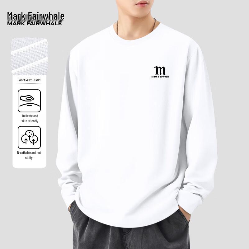 Mark Fairwhale Men's Waffle Knit Round Neck Long Sleeve T-Shirt