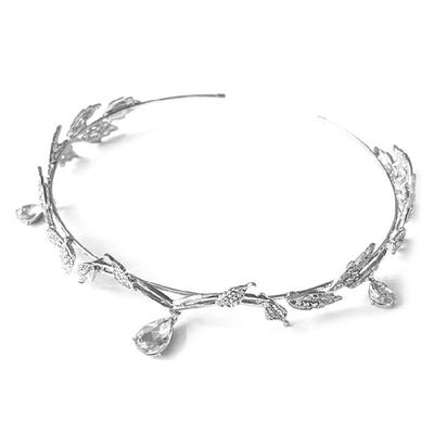 Baroque Style Wedding Party Headband Model Show Hairband with Leaves Headband