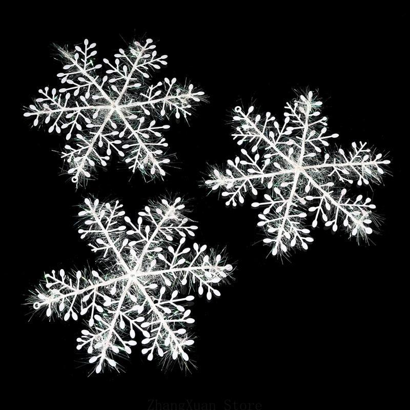 White Snowflake Ornaments Christmas Tree Decor DIY Crafts Accessory 3XUF белый