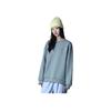 Li Ning Fitness Series Logo Print Solid Color Loose Round Neck Pullover Sweatshirt Women Sweatshirt Mist-Blue AWDR874-7
