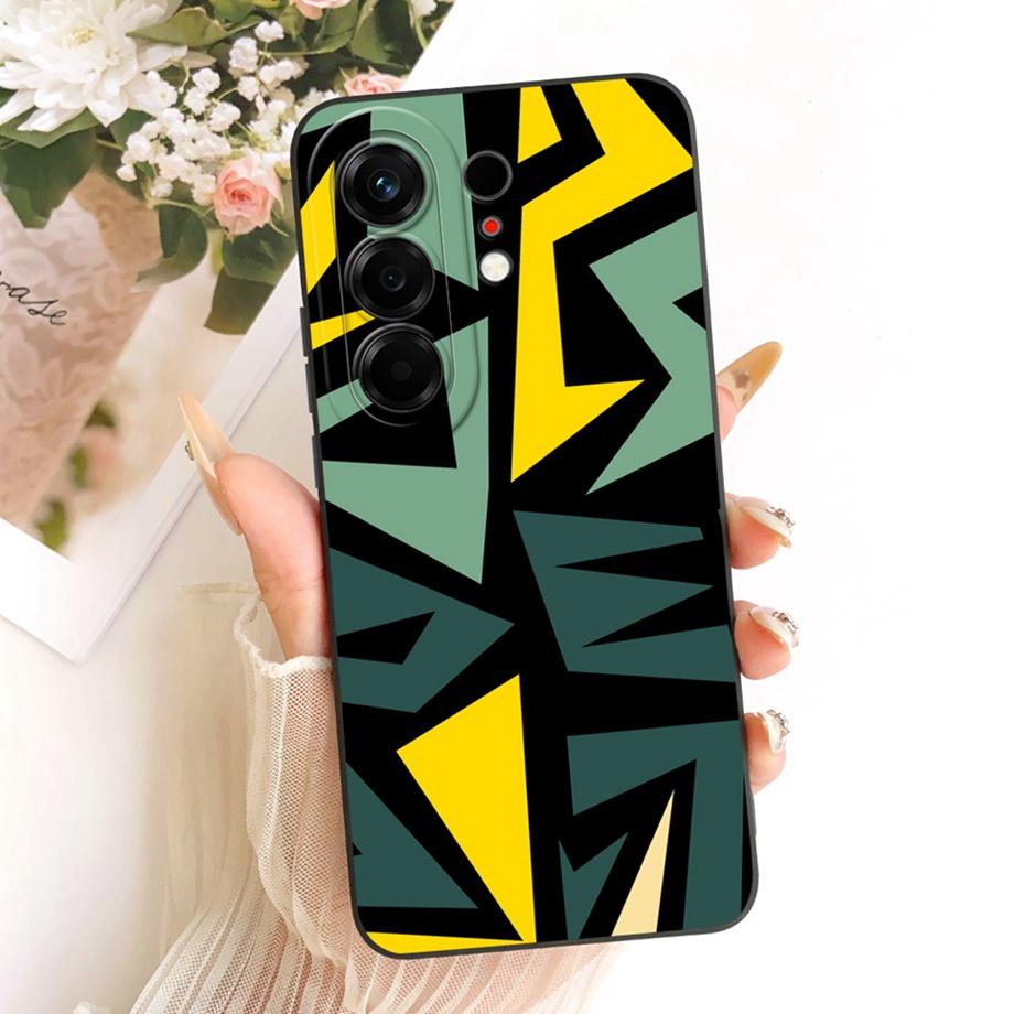 Soft Silicone Phone Case For Tecno Camon 50 Pro 4G Black Cat Cartoon Dragon Animals Pattern Bumper For Camon 50Pro CN5c Cover