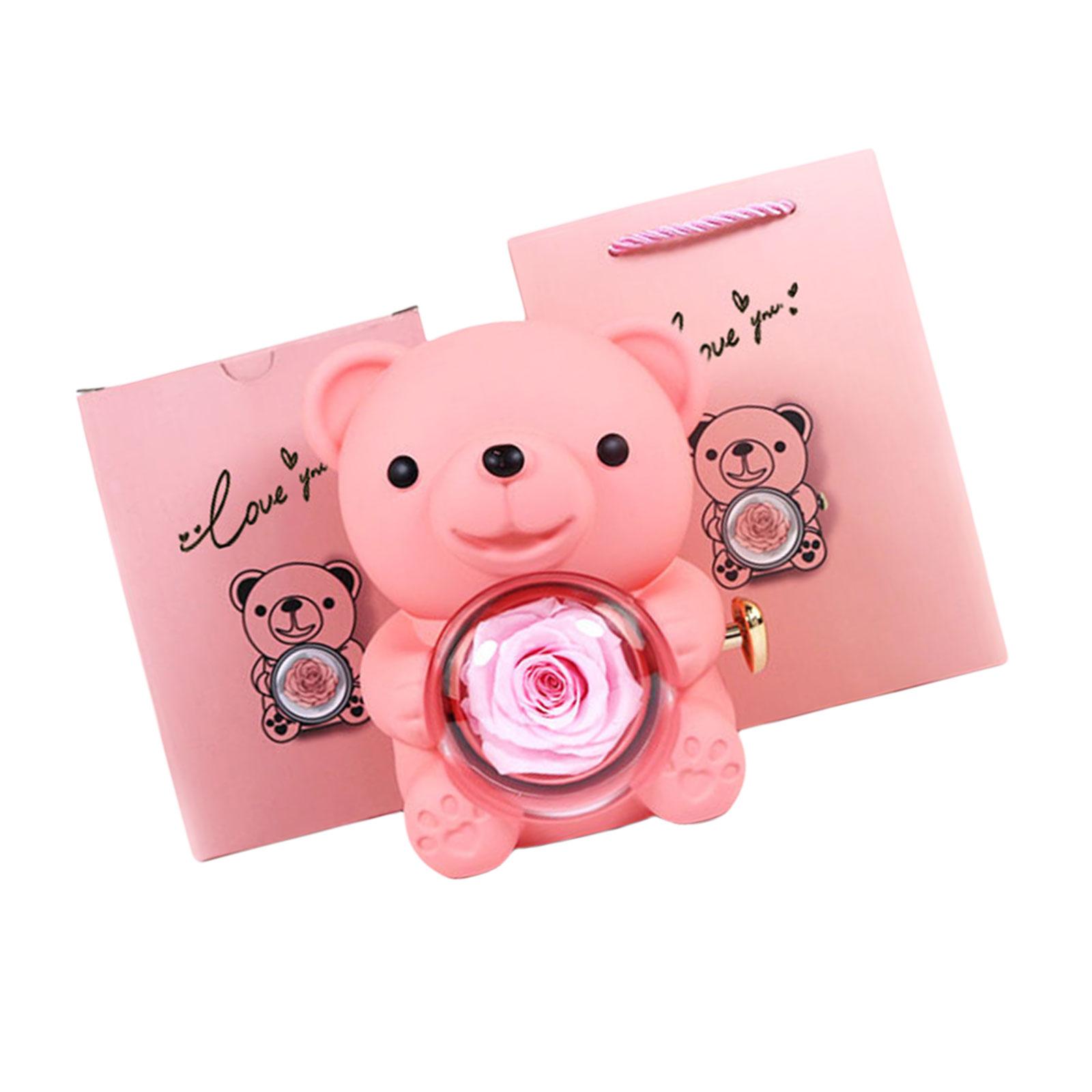 

Подарочная коробка Romance Bear с консервированной розой, элегантная для Дня святого Валентина, Дня матери, свадеб, годовщин, различных цветов