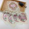 Anti-scald Lace Embroidered Coaster Oval Coffee Drink Pad Insulation Dining Mat for Home Decor