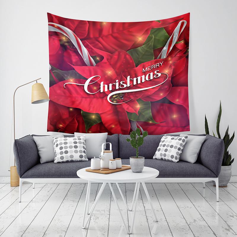 Merry Christmas Christmas Decoration Printed Pattern Tapestry Home Living Room Bedroom Decoration Wall Hanging Tapestry
