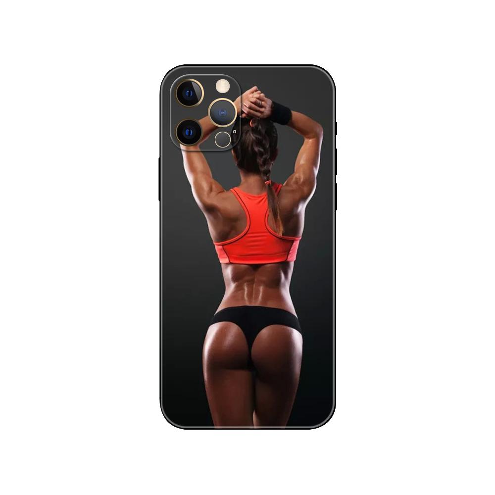 Bodybuilding Gym Fitness Workout Handyhülle für iPhone 2020se 6s 7 8 plus x 10 XR XS 11 12 13 mini pro MAX schwarze TPU-Rückseite