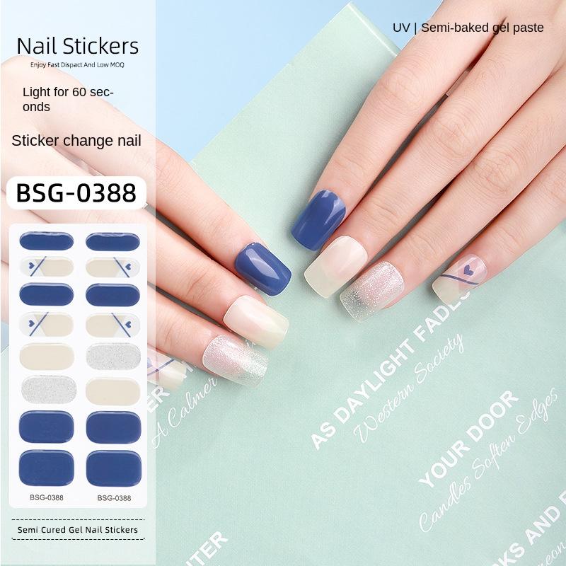 

Французский гель-маникюр наклейки водостойкие полузапеченные полуотвержденные наклейки для ногтей BSG-0388