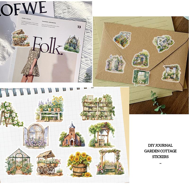 50Pcs Flower Field Cottage Cartoon Stickers Diy Scrapbooking Guitar Snowboard Motorcycle Luggage Pet Sticker