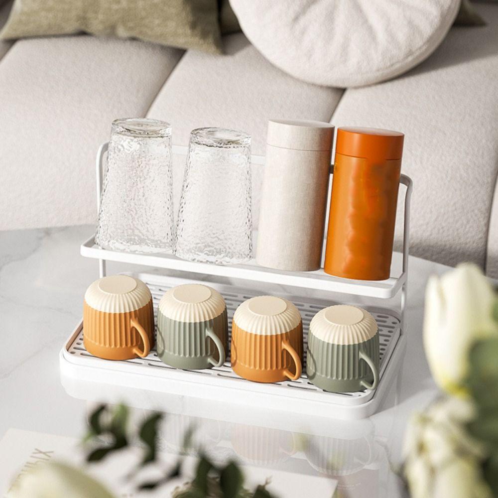 Removable Coffee Cup Drain Holder Double Layer Mug Organizer Durable Bottle Drying Rack  Home