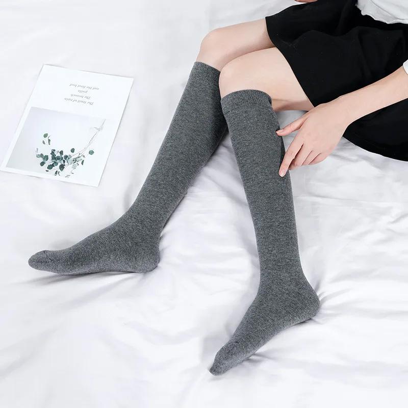 1 Pair Loose Socks Solid Color Women Retro Tube Socks Japanese Style Long Socks Autumn Winter