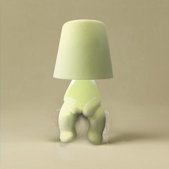 Lampada da Tavolo Timido Ragazzo Lampada a Forma di Omino Lampada da Scrivania LED Luce Notturna Controllo Tattile Spina Lampada da Comodino per Decorazione Camera da Letto Regalo di San Valentino