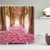 Forest Natural Scenery Shower Curtains 3d Printing Bath Curtains Polyester Washable Fabric With Hooks Home Decorative Screen