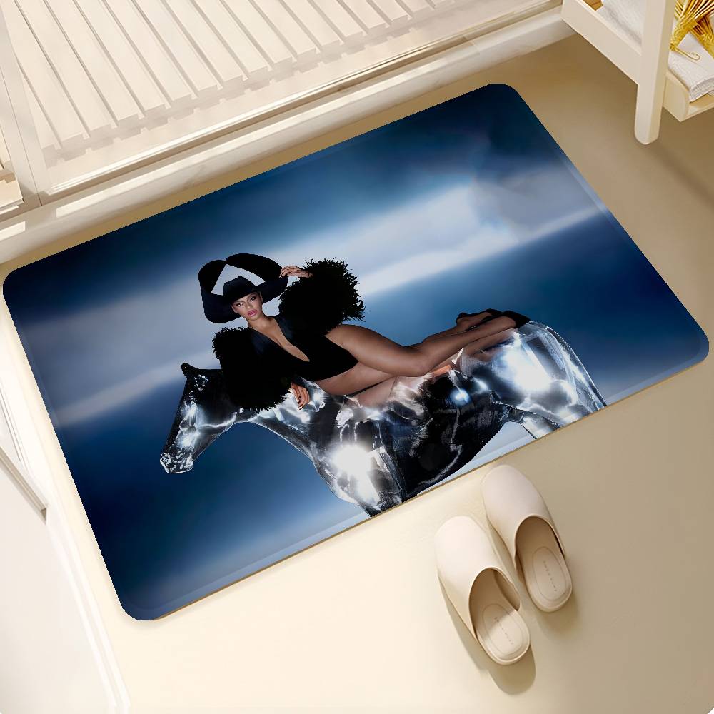 

B-Beyonce Singer Bathroom Mat Anti-slip Absorb Water Long Strip Cushion Bedroon Mat Welcome Doormat 50x80cm