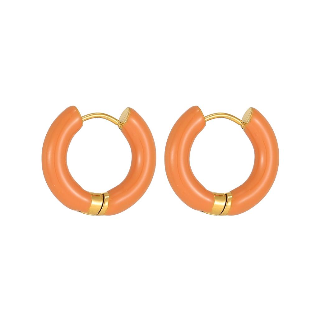CARLIDANA INS Orecchini a Cerchio Minimalisti Colorati Smaltati Acciaio Inossidabile Multicolori Gocciolanti Orecchini Huggie per Ragazze