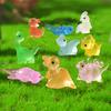 50Pcs Glow-in-the-dark Mini Dinosaur Figurine Luminous Clear Dino Resin Statue Miniature Dinosaur Ornament Home Office Desktop Decoration