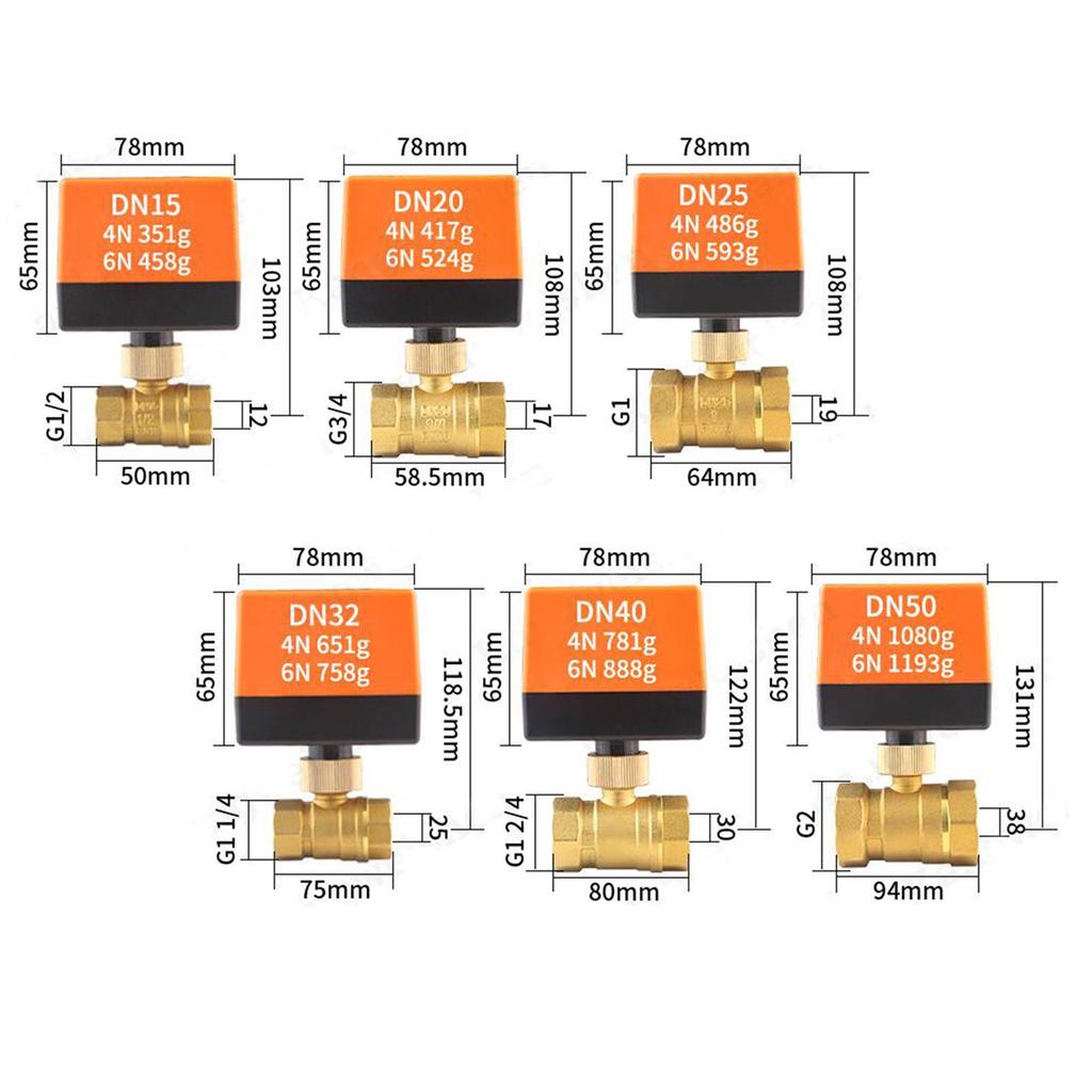 Ball Valves, Electric Valve, Low-noise Actuator for Units, Air Conditioning