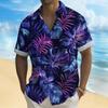3d Beach Flower Print Hawaiian Shirts 2024 Men's Shirt Summer Daily Casual Short Sleeve For Men Loose Oversized Clothing