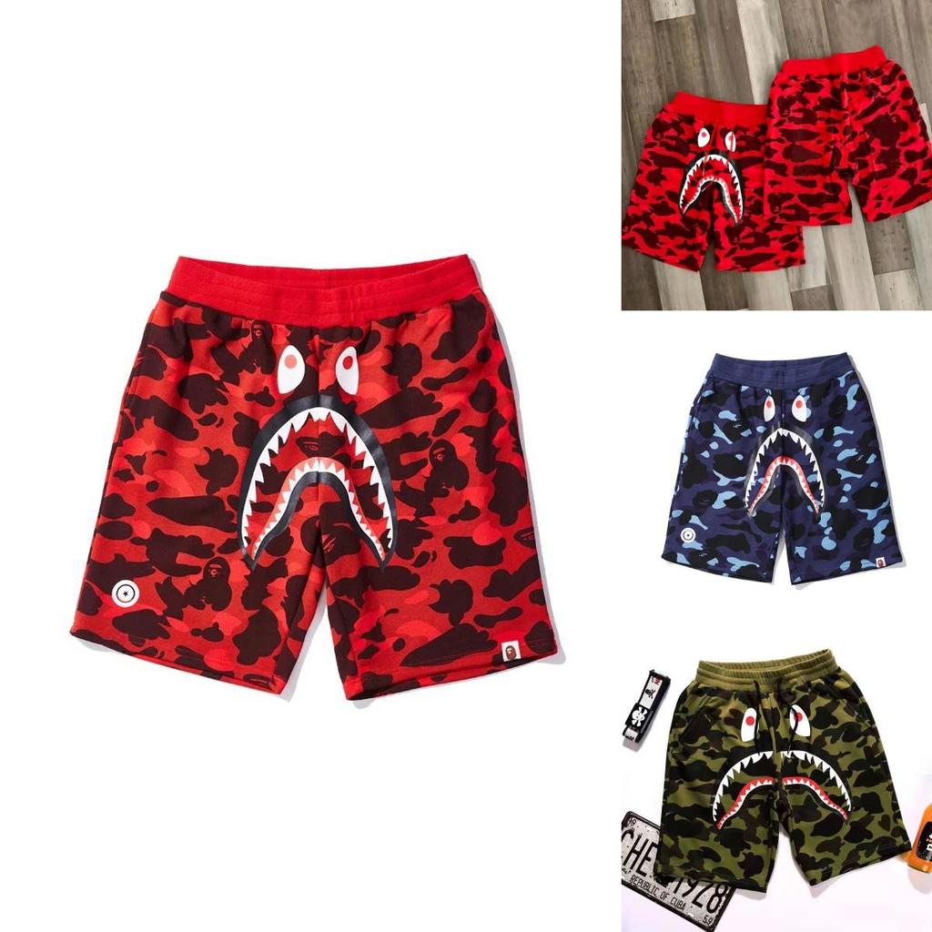 Bereit Camouflage Hai Kopf Bedruckte Baumwollshorts Für Herren Jugendmode**