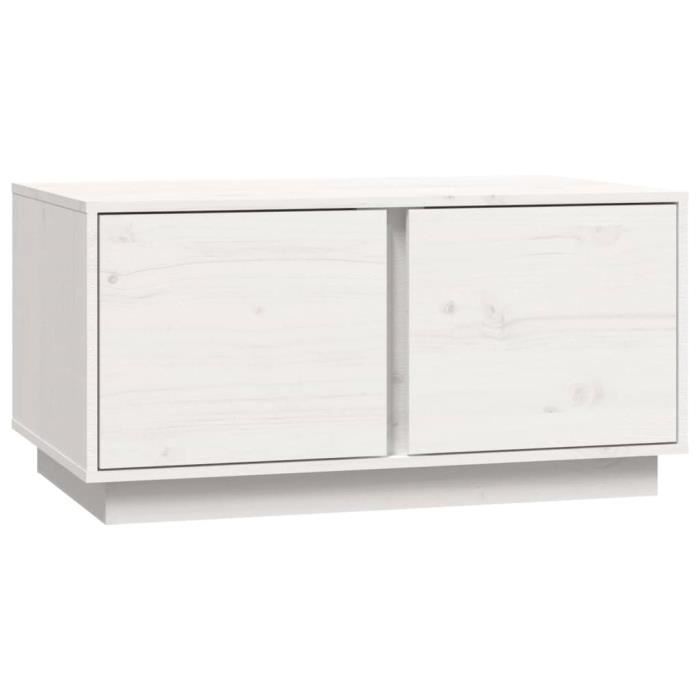 814420 vidaXL Table basse Blanc 80x50x40 cm Bois massif de pin