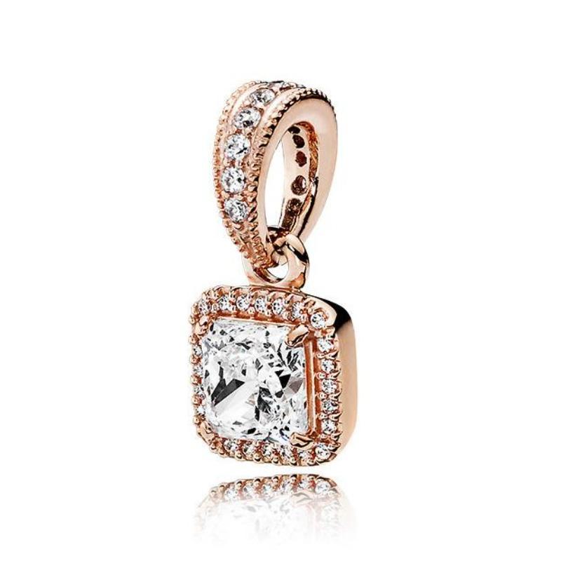 Copper Rose Gold Hollow Flower Leaf Love Dice Gift Box Diy Charm Beads Fit For Bracelets Necklaces Women'S Boutique Jewelry