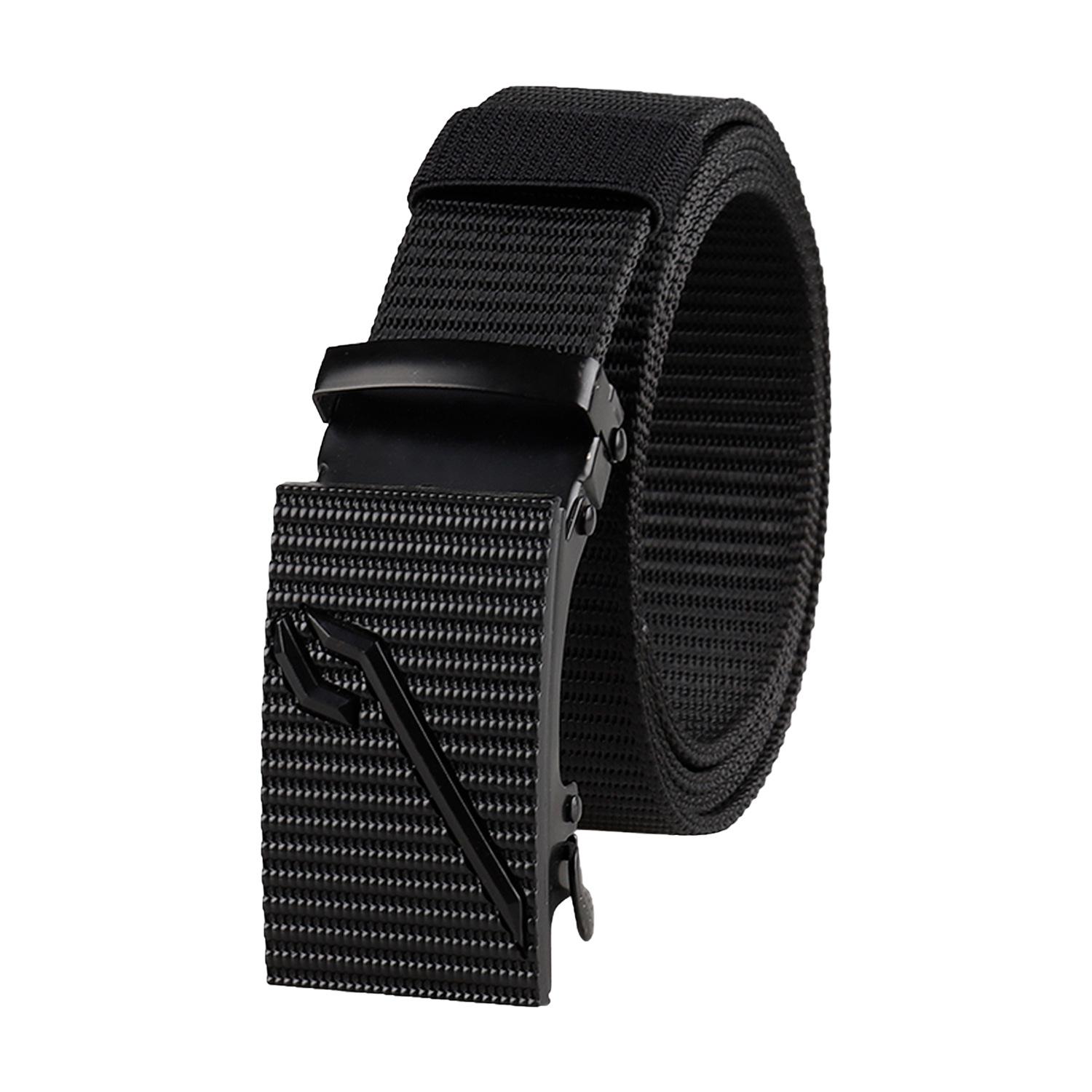 

Мужской ремень из сплава с автоматической пряжкой без зубцов - Повседневный, универсальный нейлоновый для рабочей одежды и кастомизации 125 cm