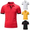 Lässiges, einfarbig bedrucktes, lockeres Kurzarm-T-Shirt für Herren Po-Lo-Shirt