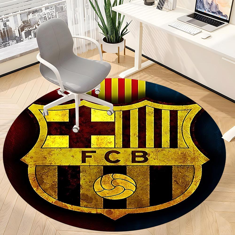 1pcBarcelona Football Office Round Area Rug, Indoor Mat Suitable For Office, Bedroom Living Room Home Decor, Room Deco, Offic A0928169