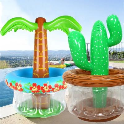 Árvore de Coco Inflável Tropical Cooler Porta-Copos e Balde de Gelo para Piscina Estação de Bebidas Portátil para Festa na Praia/Piscina
