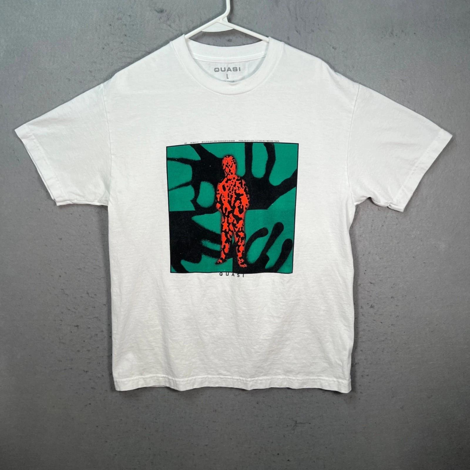 

Quasi Graphic Tee T Shirt White Mens Size Large Cotton S