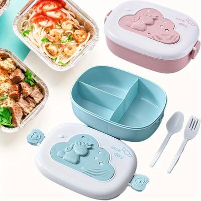 Mehrkammer-Bento-Box Mikrowellen- und spülmaschinenfest Lunchbehälter Tragbar Für Picknick Camping Ideal Für Sandwiches