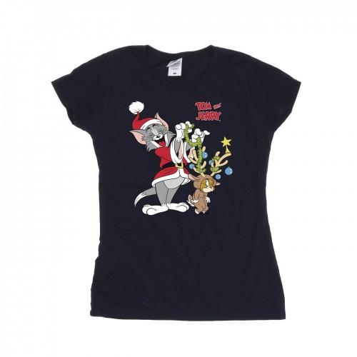 

Tom & Jerry Womens/Ladies Christmas Reindeer Cotton T-Shirt XXL білий