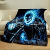 Flaming Skull Rider on Motorcycle print blanket soft and cozy perfect for the living room bed sofa or a nap,gift