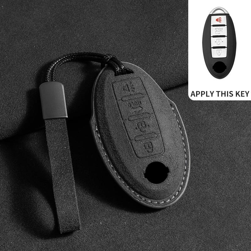 Suede Car Key Case For Nissan Rogue XTrail T32 T31 Qashqai J11 J10 Kicks Tiida Pathfinder Murano Juke Sentra Maxima Rogue Armada