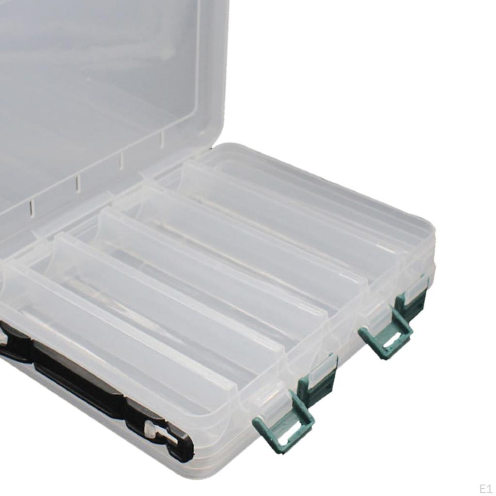 Fishing Tackle Box Container Lure Case, Hooks Lightweight Double Sided Removable Handle