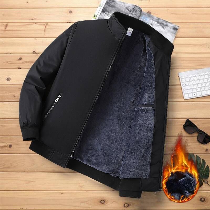Dad's Thickened Velvet Autumn and Winter Chenille Middle-aged and Elderly Men's Casual Jackets and Elderly Men's Jackets