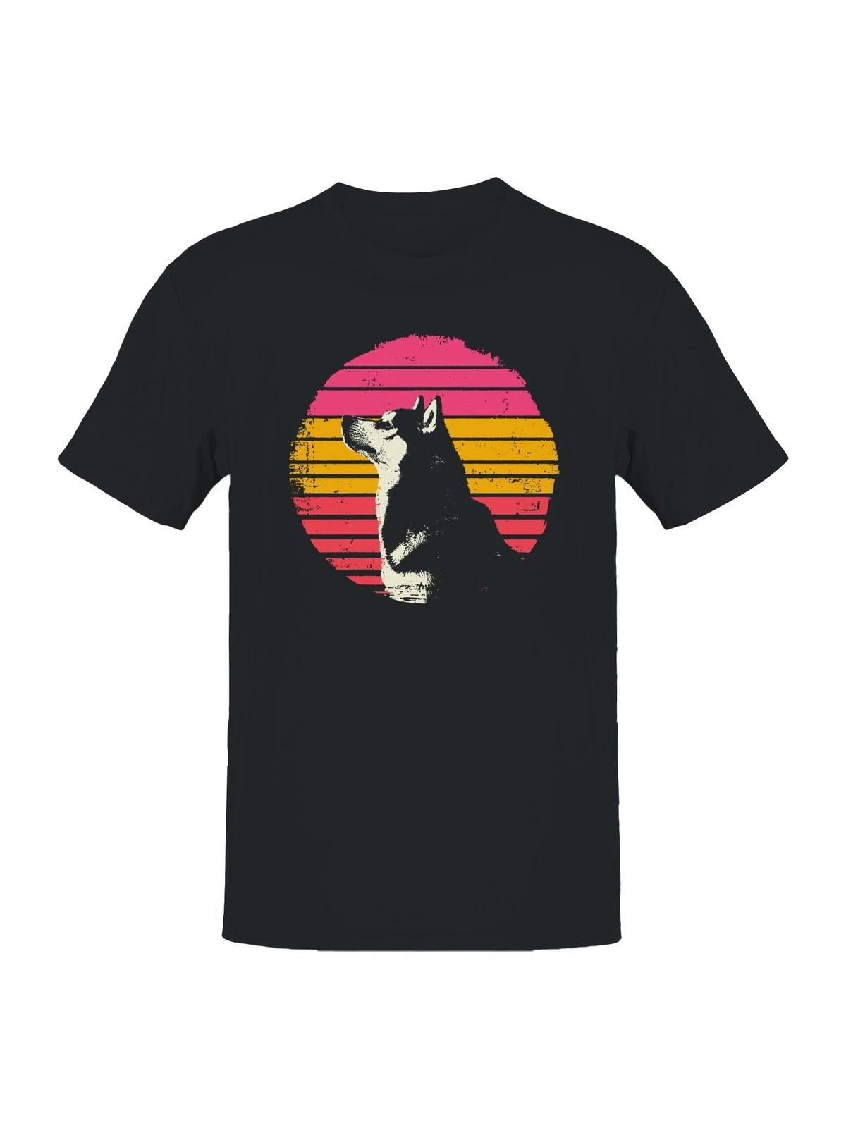 Retro Husky Sunset Vibes Men s T-shirt XS