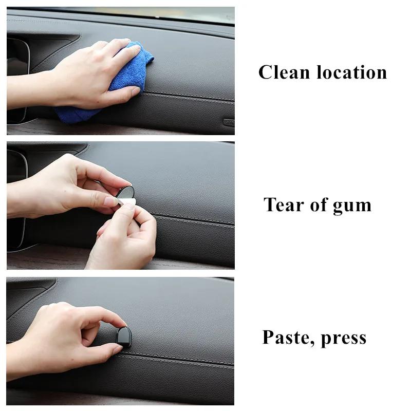 4Pcs/8Pcs Car Hook Organizer Storage for USB Cable Headphone Key Storage Self Adhesive Wall Hook Hanger Auto Fastener Clip Stuff
