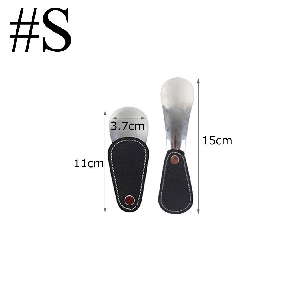 Tcare Stainless Steel Shoe Horn With Leather Handle For Men Women Kids Boots Shoes Health Care Accessory