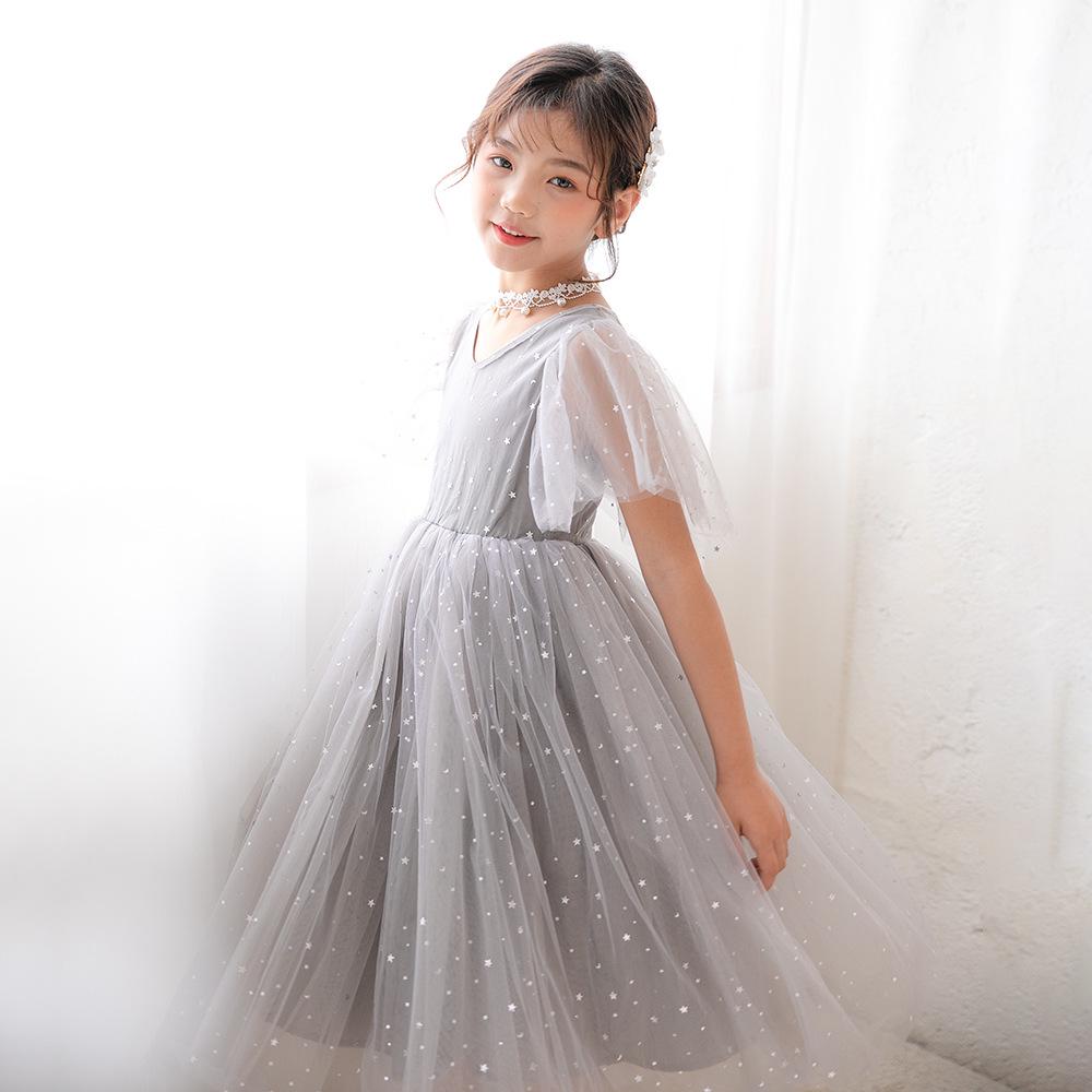 2025 Summer Star Mesh Princess Dress - Children's Gauze Skirt for Big Kids, 430g
