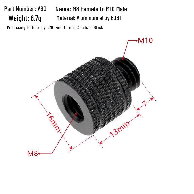 1/4 to 3/8 M4 M5 M6 M8 Screw Adapter for Tripod, Pan/Tilt Camera, Hot Shoe Mount & Light Stand